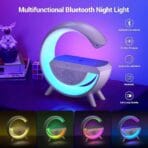 G-Shape LED Wireless Charging Speaker Lamp | 4 in 1 Lamp with Bluetooth Speaker | G-Shape Atmosphere Lamp | G Shape Lamp | G Lamp | G Shape Wireless Charger With Lamp
