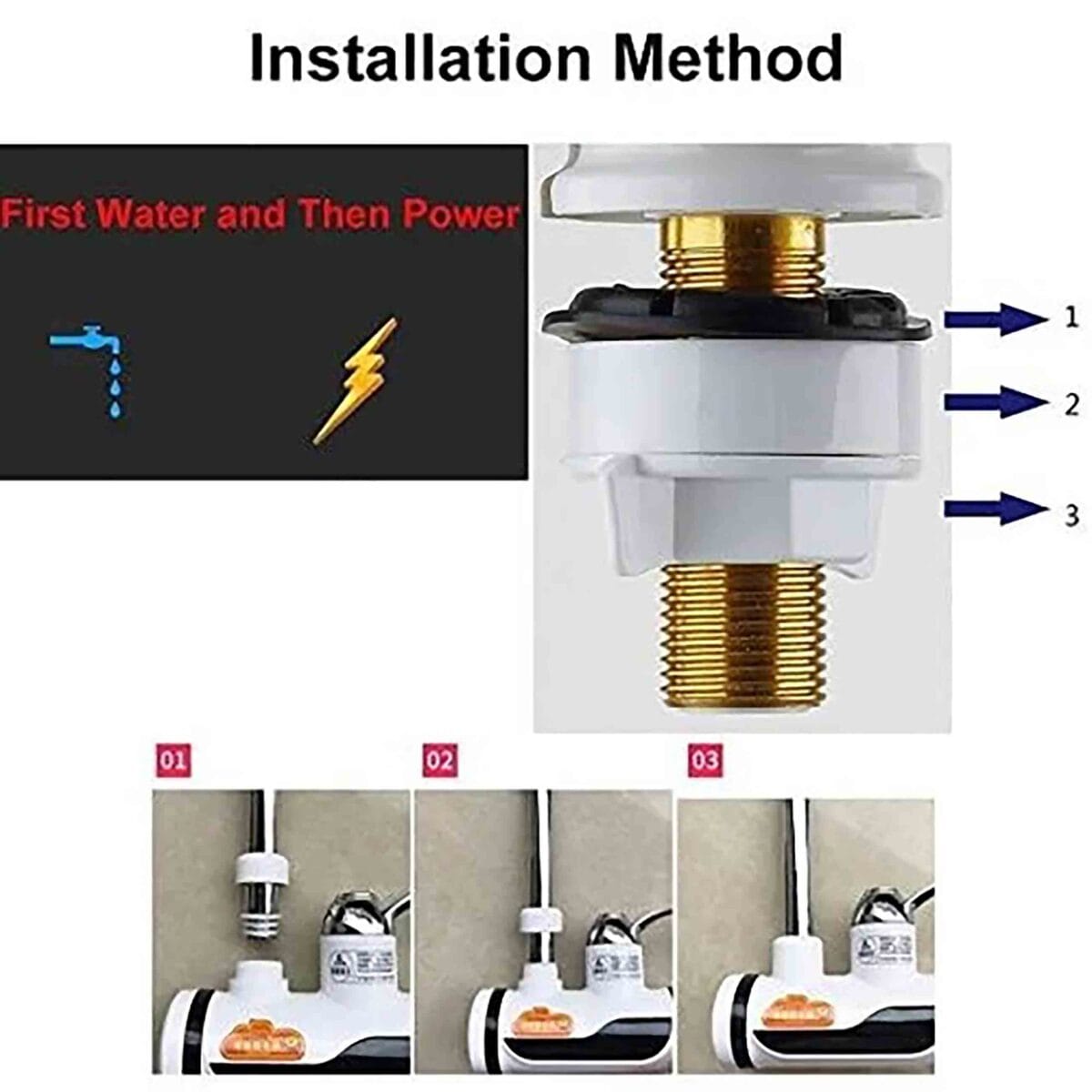 Instant Water Heater Faucet | Instant Water Faucet Geyser | Instant Water Geyser Faucet | Instant Electric Heating Water Faucet | Electric Faucet Instant Hot Water Heater Tap