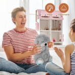 Breathing Teddy Bear Plush Sound Machine Baby Gift with Music, Lights & Breathing Motion