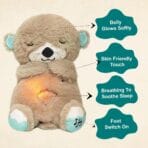 Breathing Teddy Bear Plush Sound Machine Baby Gift with Music, Lights & Breathing Motion