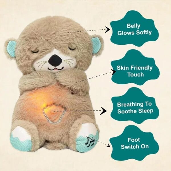 Breathing Teddy Bear Plush Sound Machine Baby Gift with Music, Lights & Breathing Motion