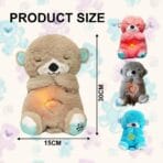 Breathing Teddy Bear Plush Sound Machine Baby Gift with Music, Lights & Breathing Motion