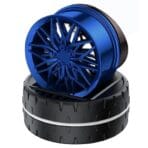 Rotation Air Freshener-Racing Car Wheels Design, Solar Powered Perfume Tablet (Blue)