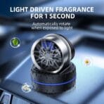 Rotation Air Freshener-Racing Car Wheels Design, Solar Powered Perfume Tablet (Blue)