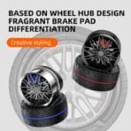 Rotation Air Freshener-Racing Car Wheels Design, Solar Powered Perfume Tablet (Blue)