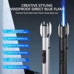 Windproof Metal Lighter with 360ยฐ Flexible Neck for BBQ, Camping, and Welding
