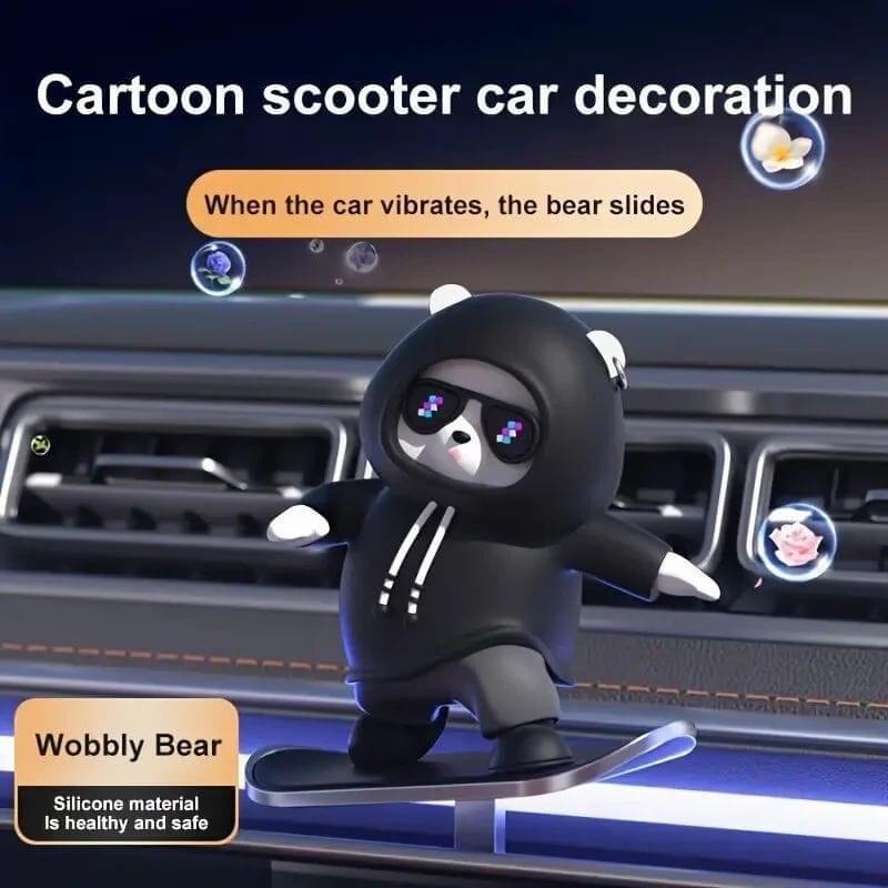 Funny Skateboarding Bear Car Ornament – Cool Dashboard Decor for Cars & Trucks 🚗🐻