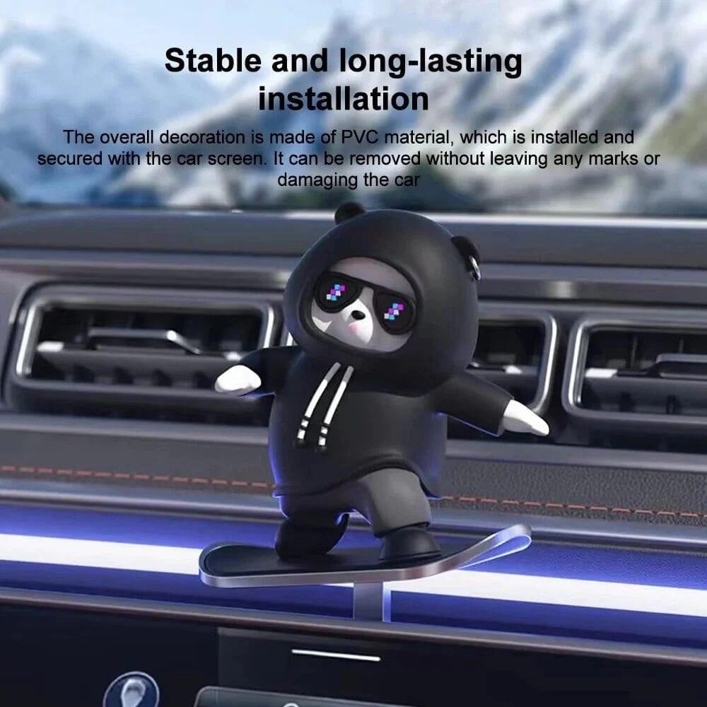 Funny Skateboarding Bear Car Ornament – Cool Dashboard Decor for Cars & Trucks 🚗🐻